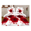 3D Flower Queen King Size Bed Quilt/Duvet Sheet Cover 4PC Set Cotton Sanded 032 - Mega Save Wholesale & Retail