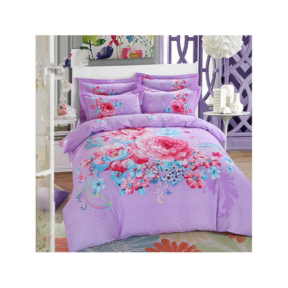 Bed Quilt Duvet Sheet Cover 4PC Set Upscale Cotton Sanded simple but elegant  026 - Mega Save Wholesale & Retail