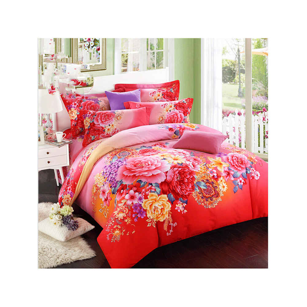 Bed Quilt Duvet Sheet Cover 4PC Set Upscale Cotton Sanded simple but elegant  024 - Mega Save Wholesale & Retail