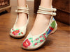 Chinese Embroidered Shoes Women Ballerina  Cotton Elevator shoes Double Pankou White - Mega Save Wholesale & Retail - 2