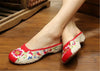 Chinese Embroidered Shoes for Women in Red Floral Design & Ventilated Cotton - Mega Save Wholesale & Retail - 4