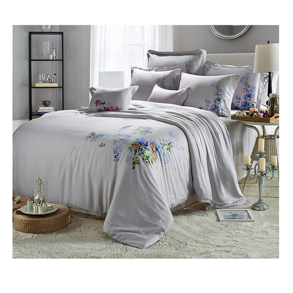 Silk ink and wash painting Duvet Quilt Cover Sets Bedding Cover Set  01 Gray - Mega Save Wholesale & Retail