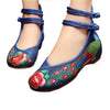 Chinese Embroidered Double Pankou Blue Elevator Shoes for Women in Colorful Design - Mega Save Wholesale & Retail - 1