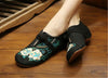 Chinese Embroidered Floral Shoes Women Ballerina Mary Jane Flat Ballet Cotton Loafer Black - Mega Save Wholesale & Retail - 4