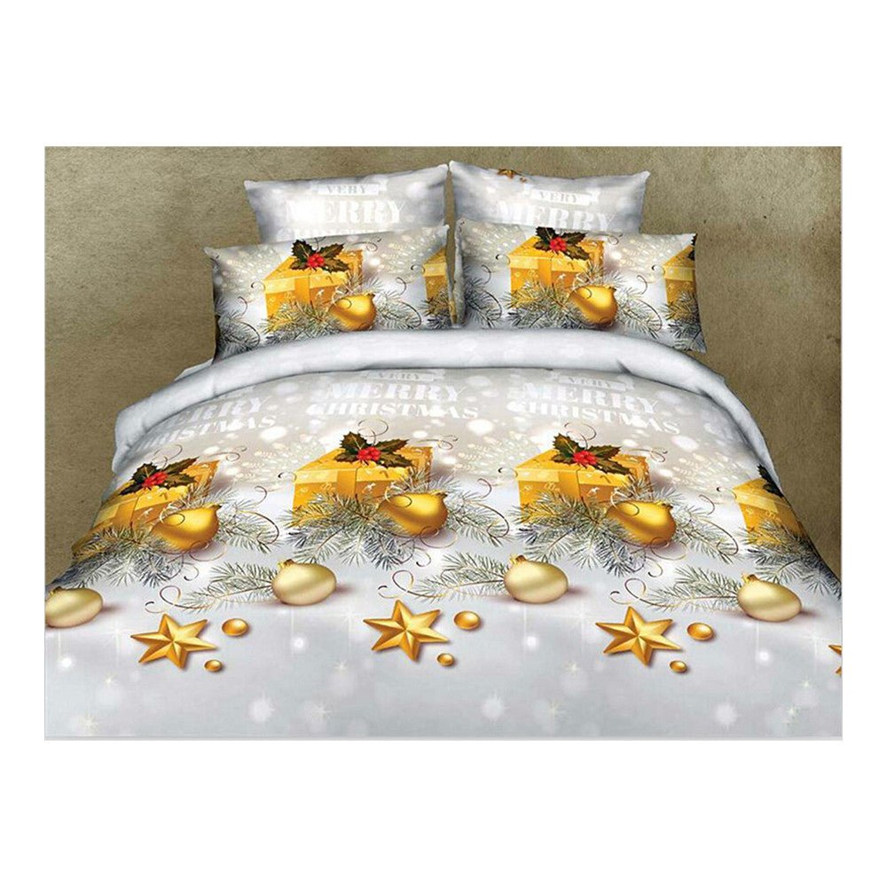 3D Flower Queen King Size Bed Quilt/Duvet Sheet Cover 4PC Set Cotton Sanded 034 - Mega Save Wholesale & Retail