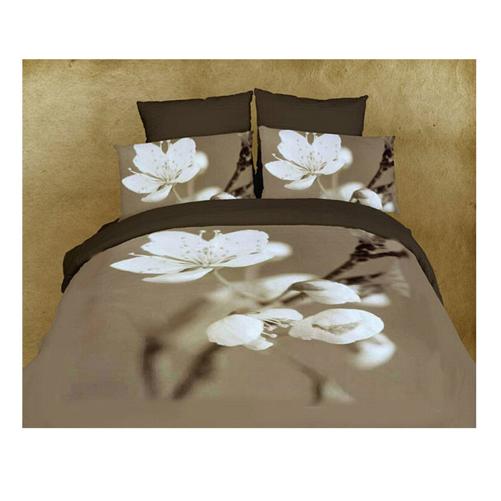 Cotton Active floral 3D printing Quilt Duvet Sheet Cover Sets 4PC Set 04 - Mega Save Wholesale & Retail
