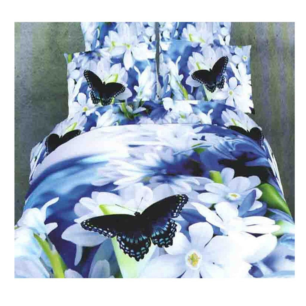Cotton Active floral 3D printing Quilt Duvet Sheet Cover Sets 4PC Set 06 - Mega Save Wholesale & Retail
