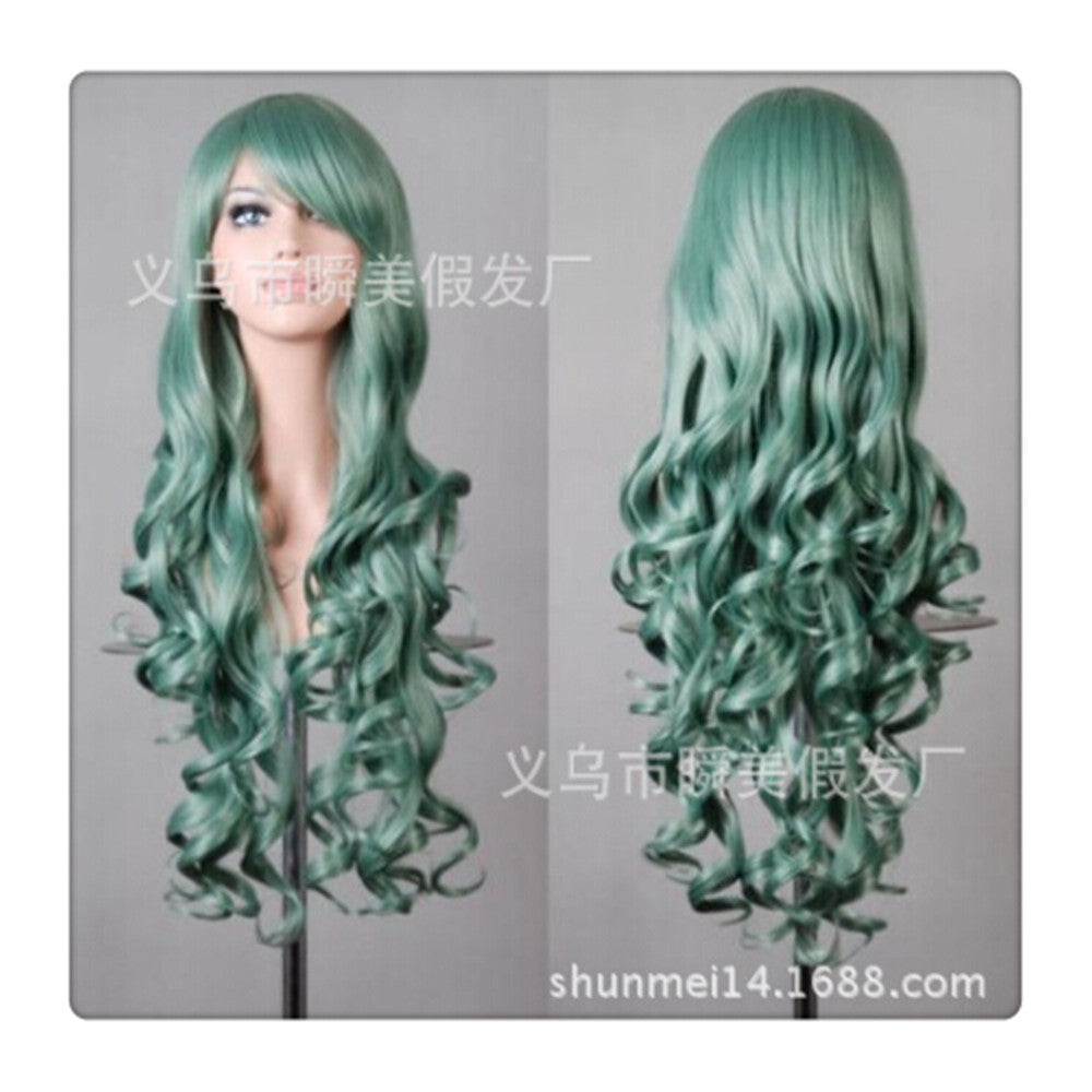 Women New Fashion Women Girl 80cm Wavy Curly Long Hair Full Cosplay Party Sexy Lolita wig  green - Mega Save Wholesale & Retail