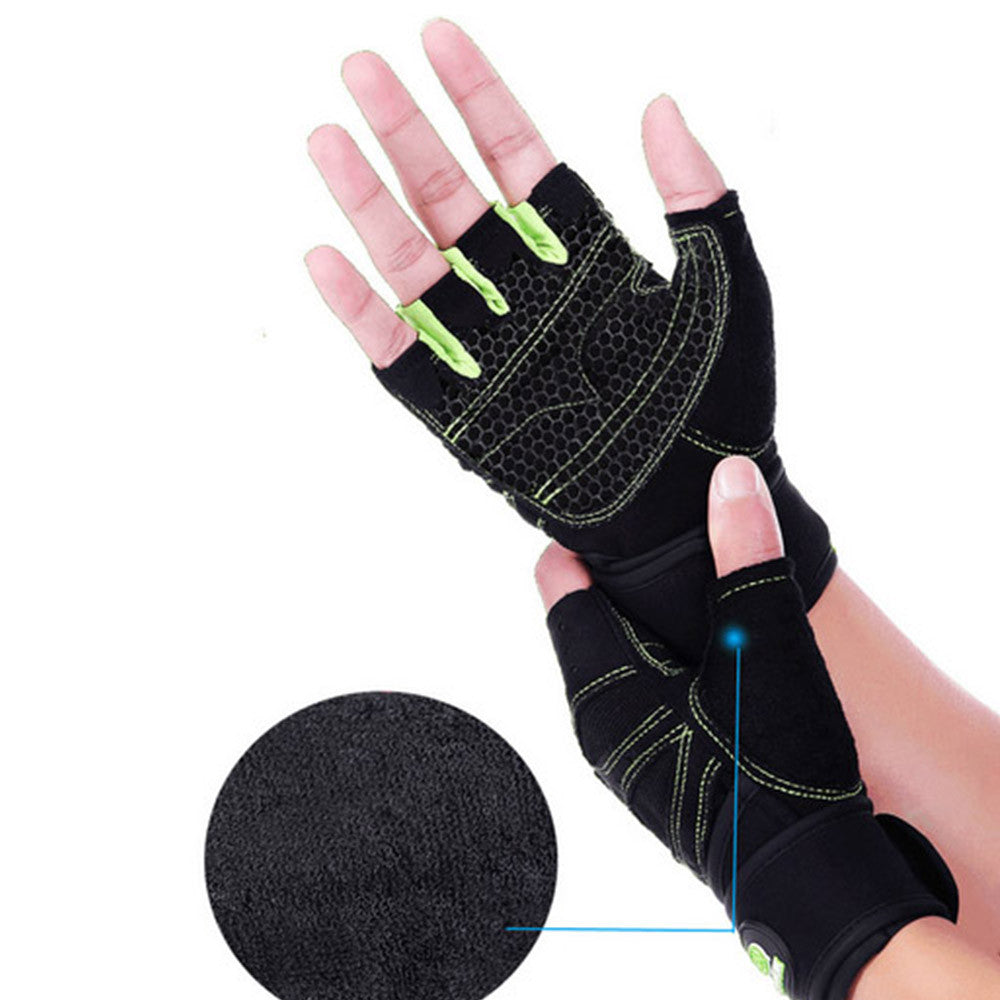 Weight Lifting Gym Gloves Training Fitness Antislip Wareproof Wrist Wrap Workout Exercise Gaming 3 Color In Pair - Mega Save Wholesale & Retail - 2