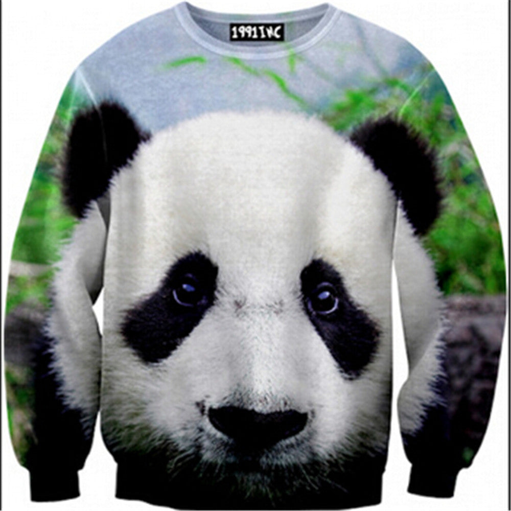 Womens Mens 3D Print Realistic Space Galaxy Animals Hoodie Sweatshirt Top Jumper panda - Mega Save Wholesale & Retail