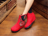 Chinese Velvet Red Elevator Tall Embroidered Boots for Women in Colorful Floral Designs - Mega Save Wholesale & Retail - 5