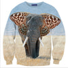Womens Mens 3D Print Realistic Space Galaxy Animals Hoodie Sweatshirt Top Jumper elephant - Mega Save Wholesale & Retail