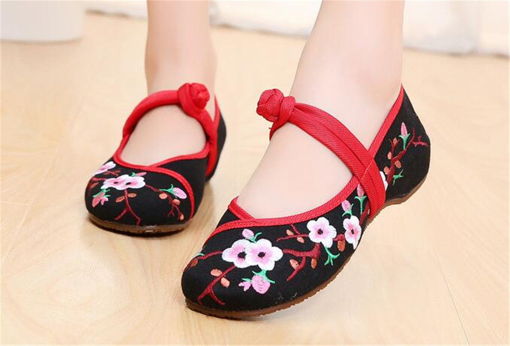 Chinese Embroidered Shoes women's singles boots national wind Elevator shoes Black - Mega Save Wholesale & Retail - 2