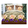 3D Flower Queen King Size Bed Quilt/Duvet Sheet Cover 4PC Set Cotton Sanded 013 - Mega Save Wholesale & Retail