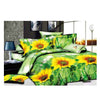 3D Flower Queen King Size Bed Quilt/Duvet Sheet Cover 4PC Set Cotton Sanded 024 - Mega Save Wholesale & Retail