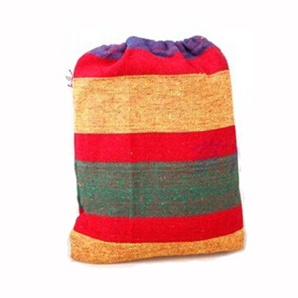 Portable Canva Hammock Swing Hang Sleeping Bed Outdoor Camp Travel Beach with Cotton Rope Red - Mega Save Wholesale & Retail - 1