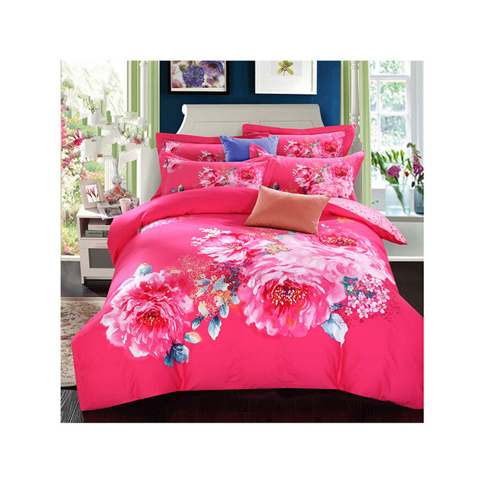 Bed Quilt Duvet Sheet Cover 4PC Set Upscale Cotton Sanded simple but elegant  001 - Mega Save Wholesale & Retail