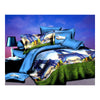 3D Flower Queen King Size Bed Quilt/Duvet Sheet Cover 4PC Set Cotton Sanded 038 - Mega Save Wholesale & Retail