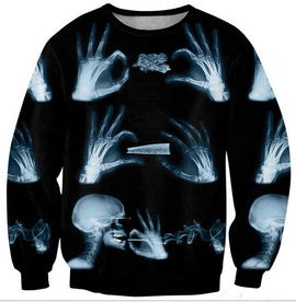 Womens Mens 3D Print Realistic Space Galaxy Animals Hoodie Sweatshirt Top Jumper bleached bones - Mega Save Wholesale & Retail