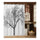 Black Tree White Fabric Bathroom Shower Curtain Polyester with 12 Hooks - Mega Save Wholesale & Retail - 1