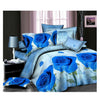3D Flower Queen King Size Bed Quilt/Duvet Sheet Cover 4PC Set Cotton Sanded 029 - Mega Save Wholesale & Retail