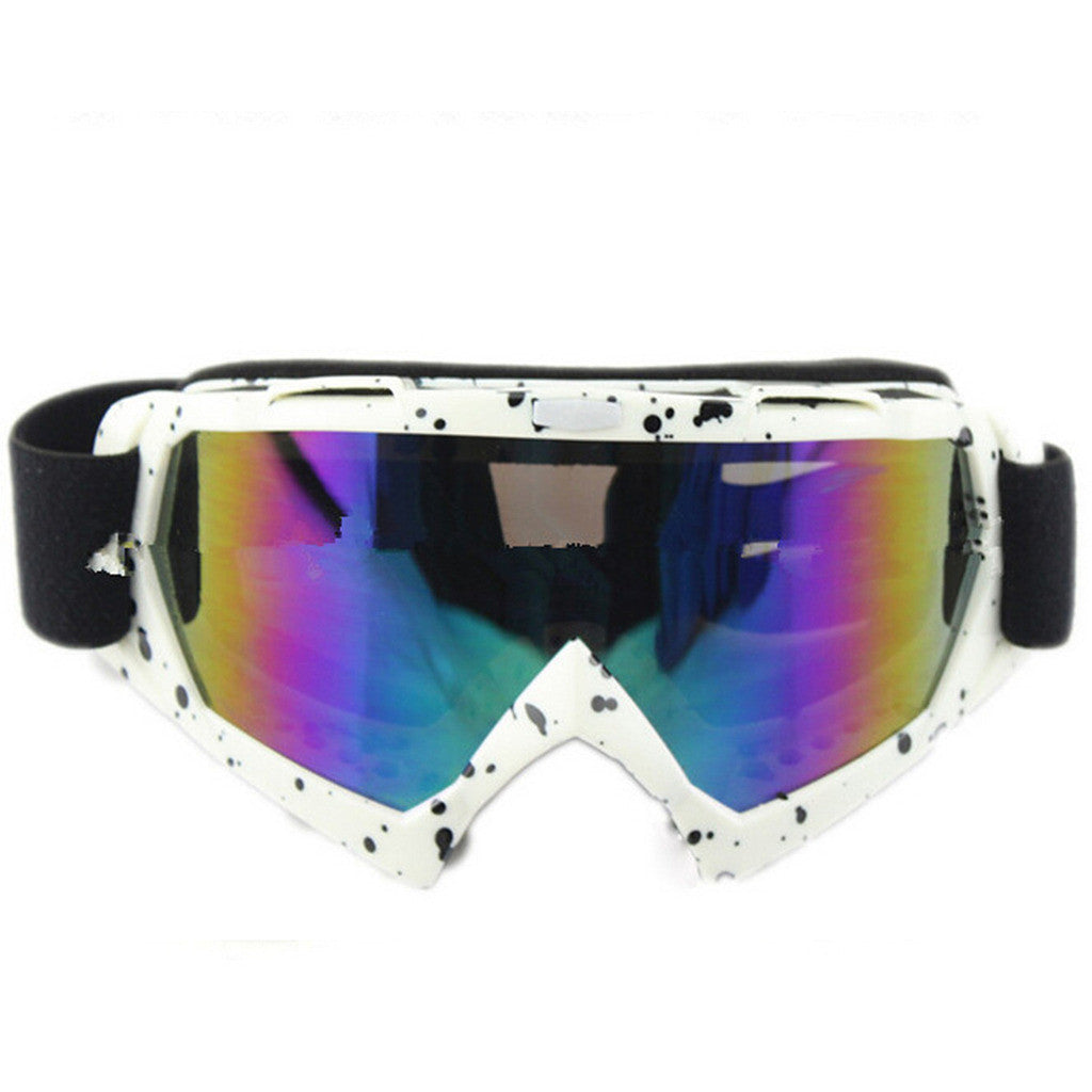 Adult Colourful double Lens Snow Ski Snowboard Goggles Motocross Anti-Fog Fashion Eye Protection White and Black Colourful - Mega Save Wholesale & Retail