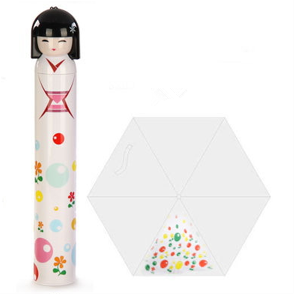 Cute Japanese kimono geisha Doll Folding Umbrella anti UV RAIN umbrella unique Pink Flower - Mega Save Wholesale & Retail - 2