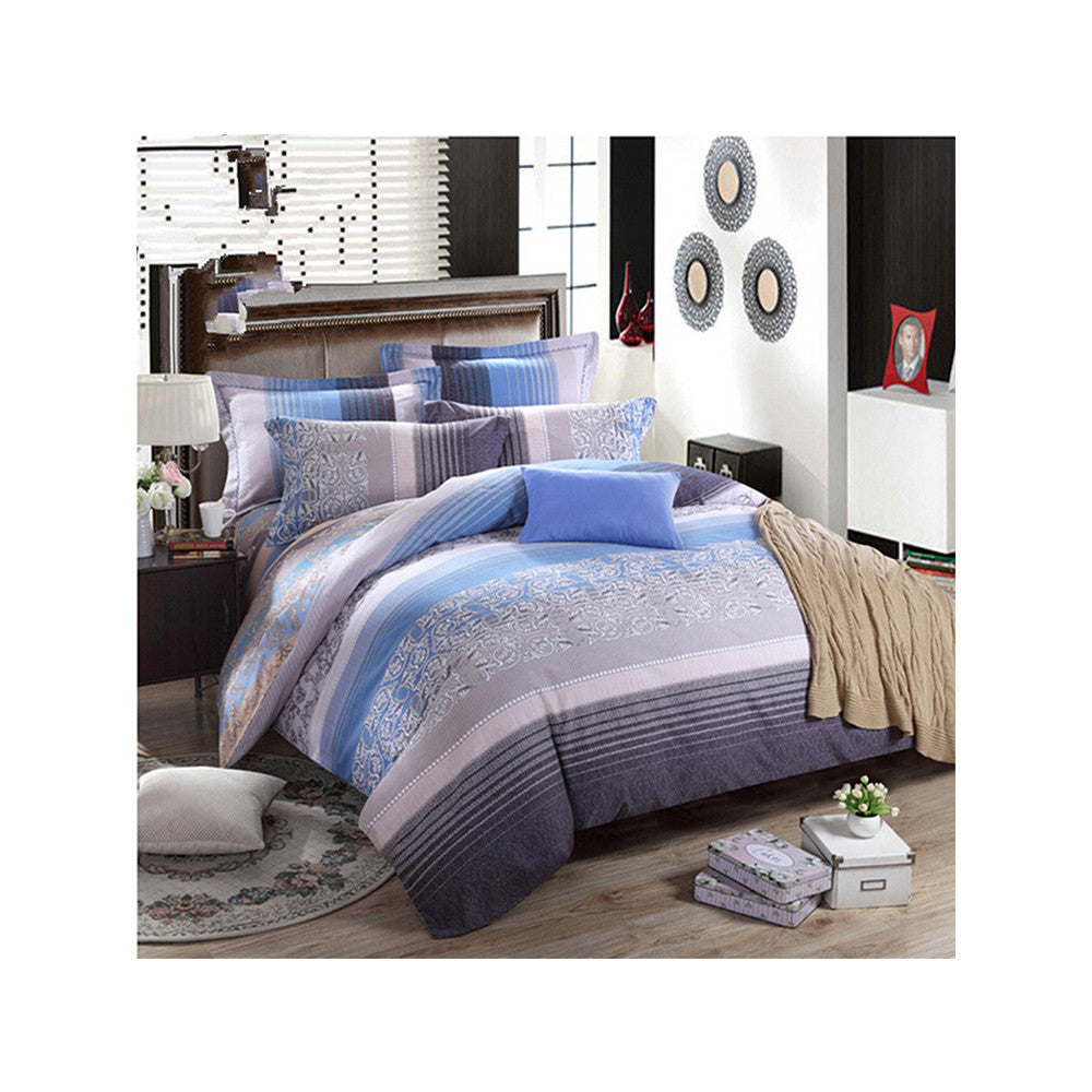 Bed Quilt Duvet Sheet Cover 4PC Set Upscale Cotton Sanded simple but elegant  011 - Mega Save Wholesale & Retail