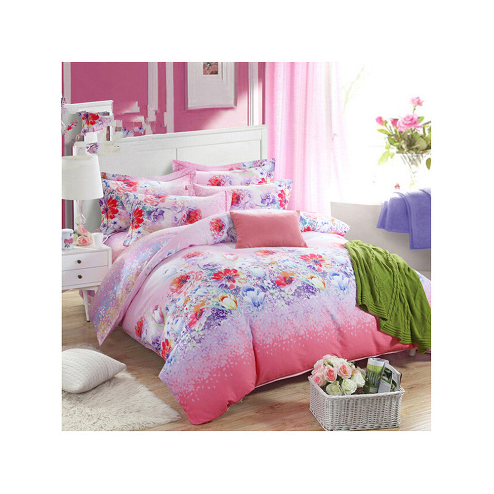 Bed Quilt Duvet Sheet Cover 4PC Set Upscale Cotton Sanded simple but elegant  012 - Mega Save Wholesale & Retail