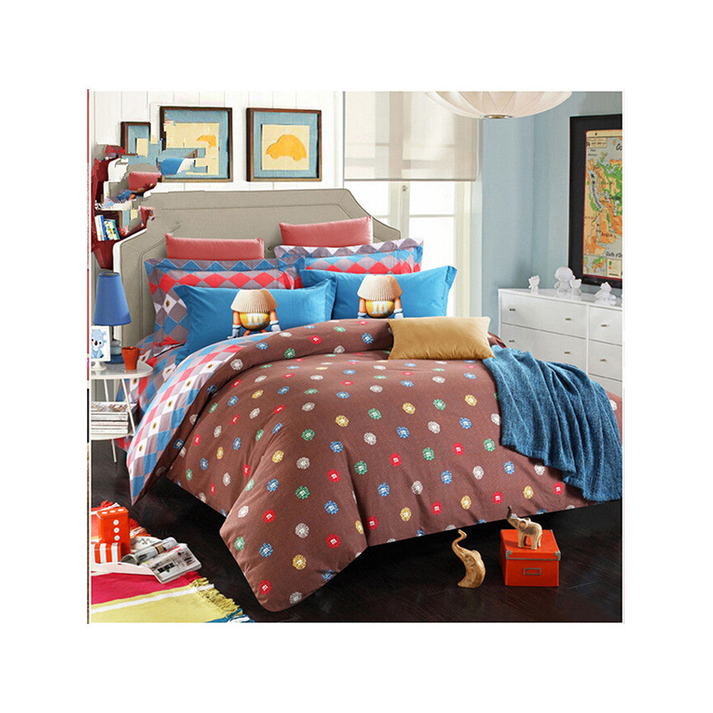 Bed Quilt Duvet Sheet Cover 4PC Set Upscale Cotton Sanded simple but elegant 1.8M 032 - Mega Save Wholesale & Retail