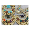 Ethnic Colorful Alloy diamond crescent earrings   COFFEE+BLUE - Mega Save Wholesale & Retail - 4