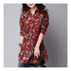 Plus Size Middle Long Loose Shirt   red    M - Mega Save Wholesale & Retail - 2