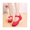 Old Beijing Cloth Shoes National Style Woman Shoes Cowhells Sole Slipsole Phoenix Tail Rhinestone Embrooidered Shoes Square Dance Shoes red - Mega Save Wholesale & Retail - 3
