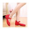 Old Beijing Cloth Shoes National Style Woman Shoes Cowhells Sole Slipsole Phoenix Tail Rhinestone Embrooidered Shoes Square Dance Shoes red - Mega Save Wholesale & Retail - 4