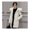 Winter Down Coat Woman Middle Long Loose Thick   white   S - Mega Save Wholesale & Retail - 1