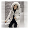 Winter Down Coat Woman Middle Long Loose Thick   white   S - Mega Save Wholesale & Retail - 3