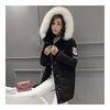 Winter Down Coat Woman Middle Long Loose Thick   black   S - Mega Save Wholesale & Retail - 1