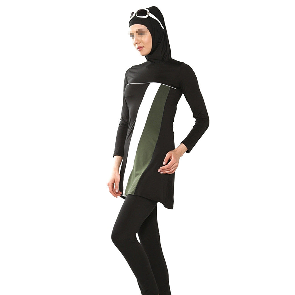 Muslim Woman Beach Swimwear Swimsuit Burqini   black   S - Mega Save Wholesale & Retail - 1