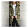 Winter Hooded Loose Middle Long Woman Down Coat  green    M - Mega Save Wholesale & Retail - 1