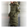 Winter Hooded Loose Middle Long Woman Down Coat  green    M - Mega Save Wholesale & Retail - 2