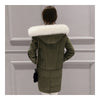 Winter Down Coat Woman Middle Long Loose Thick   army green   S - Mega Save Wholesale & Retail - 3