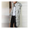 Winter Hooded Loose Middle Long Woman Down Coat  ligt grey   M - Mega Save Wholesale & Retail - 1