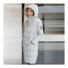 Winter Hooded Loose Middle Long Woman Down Coat  ligt grey   M - Mega Save Wholesale & Retail - 2