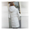 Winter Hooded Loose Middle Long Woman Down Coat  ligt grey   M - Mega Save Wholesale & Retail - 3